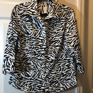 Chico's No Iron Button Front Shirt Size 1 Medium M